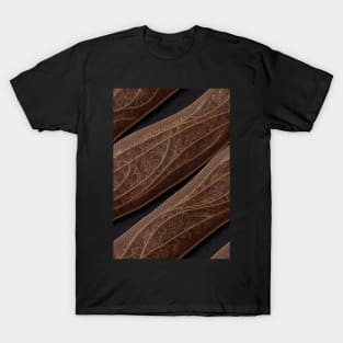 Dark Brown Ornamental Leather Stripes, natural and ecological leather print #57 T-Shirt